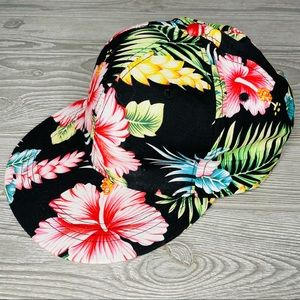 Malibu tropical floral beach cotton baseball cap surfer style